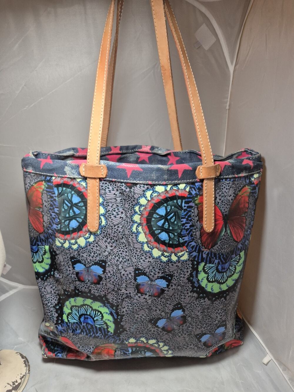 💥 Consuela Jessi Everyday Tote Butterfly Bag Blue Shimmer Butterflies Purse